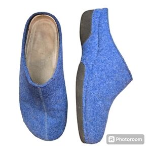 Berkemann Blue Lauren Felt Clog Size 7